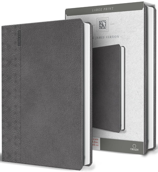 KJV Holy Bible, Large Print Handy, Gray Imitation Leather