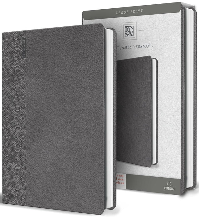 KJV Holy Bible, Large Print Handy, Gray Imitation Leather
