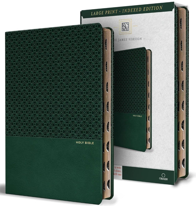 KJV Holy Bible, Large Print Handy, Gren Premium IL, Indexed