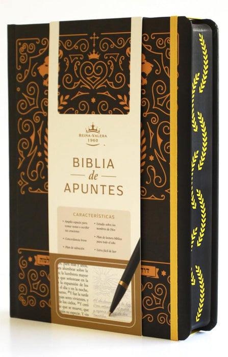 Biblia de Apuntes RVR 1960 Td, Negro y Oro