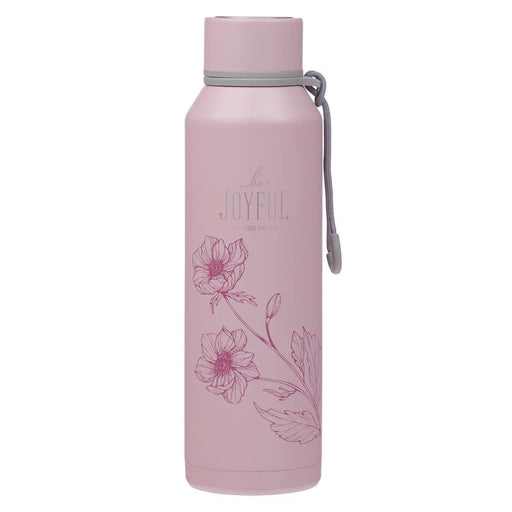 Be Joyful Pink Stainless Steel Water Bottle