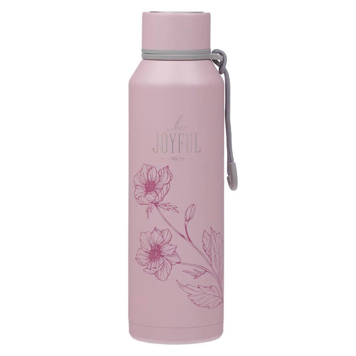 Be Joyful Pink Stainless Steel Water Bottle