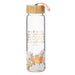 Trust in the Lord Floral Glass Water Bottle with Bamboo Lid