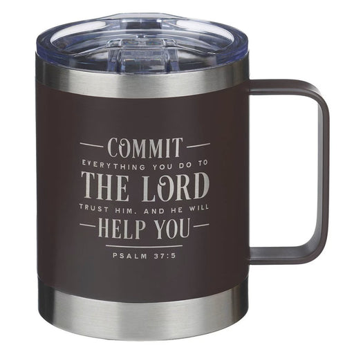 Commit Everything Brown Camp-Style Stainless Steel Mug