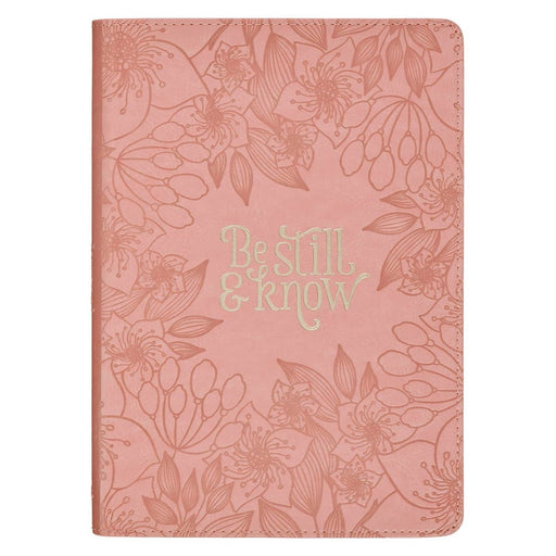 Be Still and Know Pink Floral Faux Leather Classic Journal