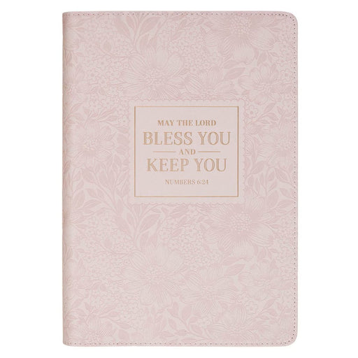 Bless and Keep You Blush Bloom Faux Leather Classic Journal