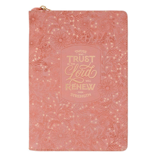 Trust Pink Floral Classic Journal with Zipper Closure