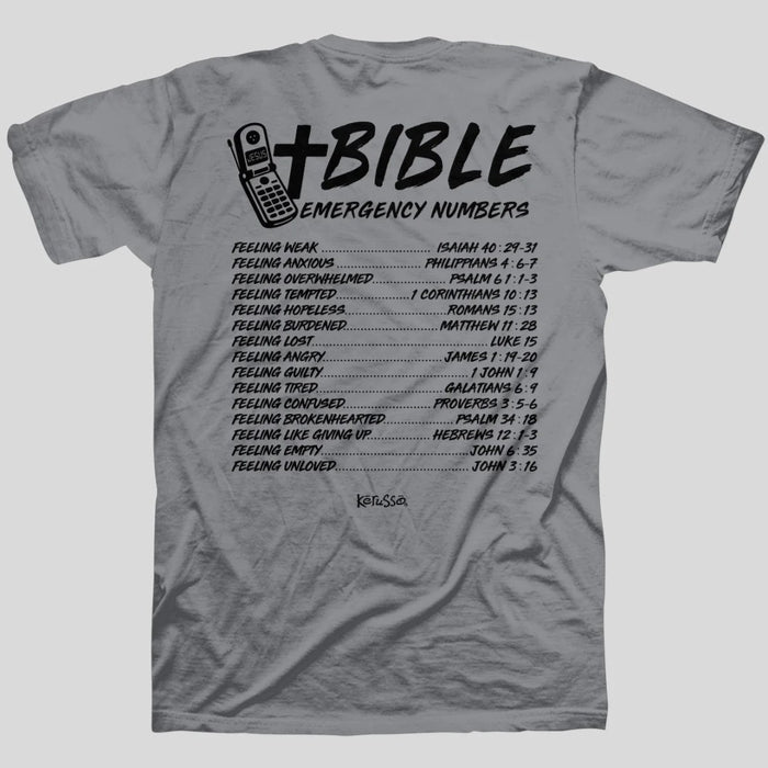 Bible Emergency Numbers T-Shirt 2XL