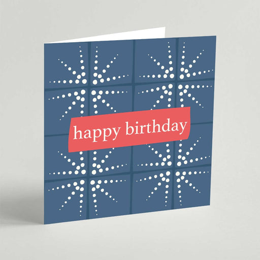 Happy Birthday (Geo Blue) Greeting Card