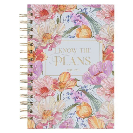 I Know The Plans Bright Floral Spiral Journal