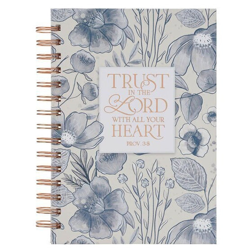 Trust In The Lord Blue Botanical Spiral Journal