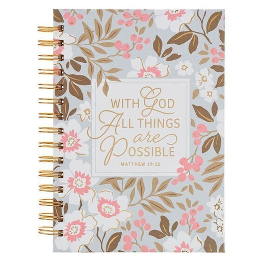 Things Are Possible White Poppy Spiral Journal
