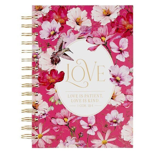 Love Cherry Pink Hummingbird Spiral Journal