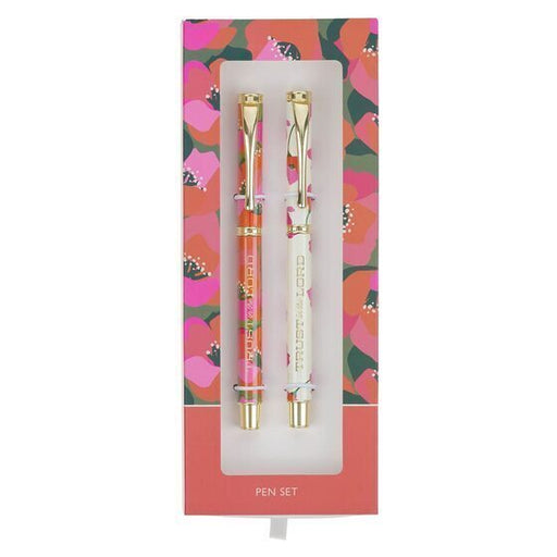 Trust In The Lord Coral Floral Pen Set - Proverbs 3:5