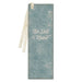 Be Still Teal Floral Faux Leather Bookmark - Psalm 46:10