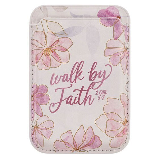 Walk By Faith Pink Cosmos Faux Leather Phone Wallet