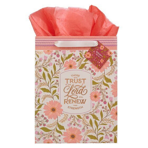 Trust In The Lord Coral Cascade Large Portrait Gift Bag