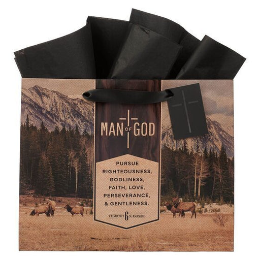 Man Of God Brown Trailhead Large Landscape Gift Bag