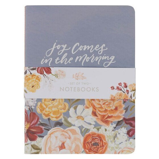Joy And Grace Peach And Blue Floral Medium Notebook Set