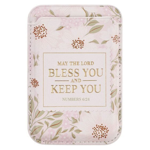 Bless And Keep You Blush Bloom Faux Leather Phone Wallet