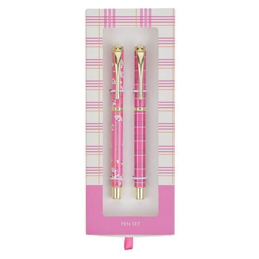 Be Still And Know Pink Plaid Pen Set - Psalm 46:10