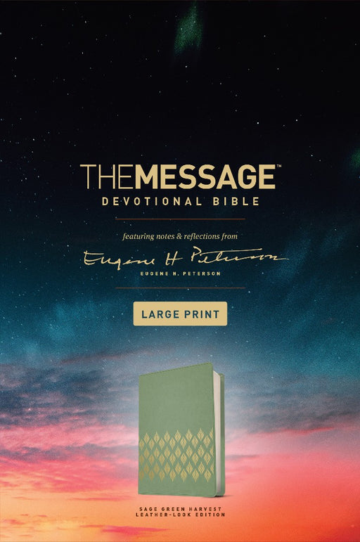Message Devotional Bible, Large Print, Sage Green