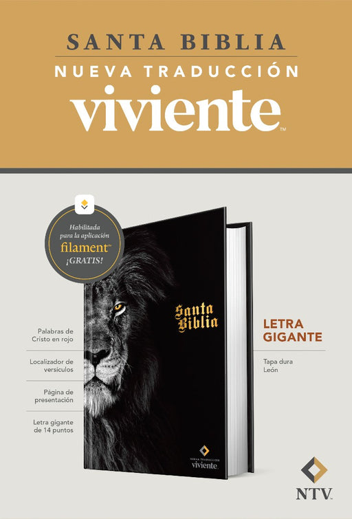 Biblia Letra Gigante NTV, Con Filament, León
