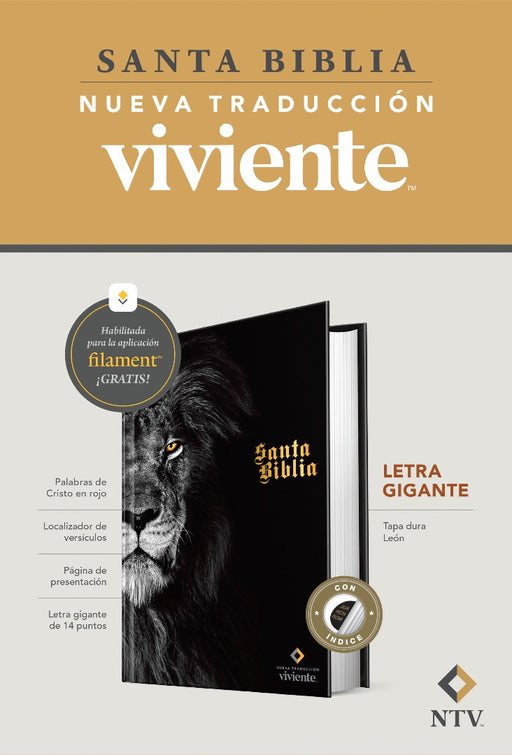 Biblia Letra Gigante NTV Con Filament, León