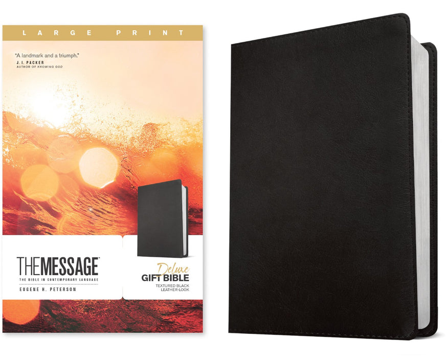 Message Deluxe Gift Bible, Large Print, Textured Black