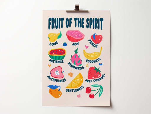Fruit Of The Spirit A4 Poster, With Fruit Illustrations