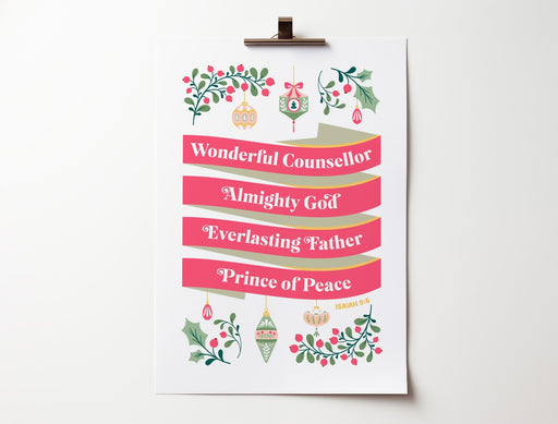 Isaiah 9:6 - Wonderful Counsellor A3 Poster