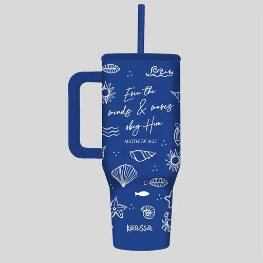 Wind - 40oz Sleek Style Stainless Steel Mug w/ Straw