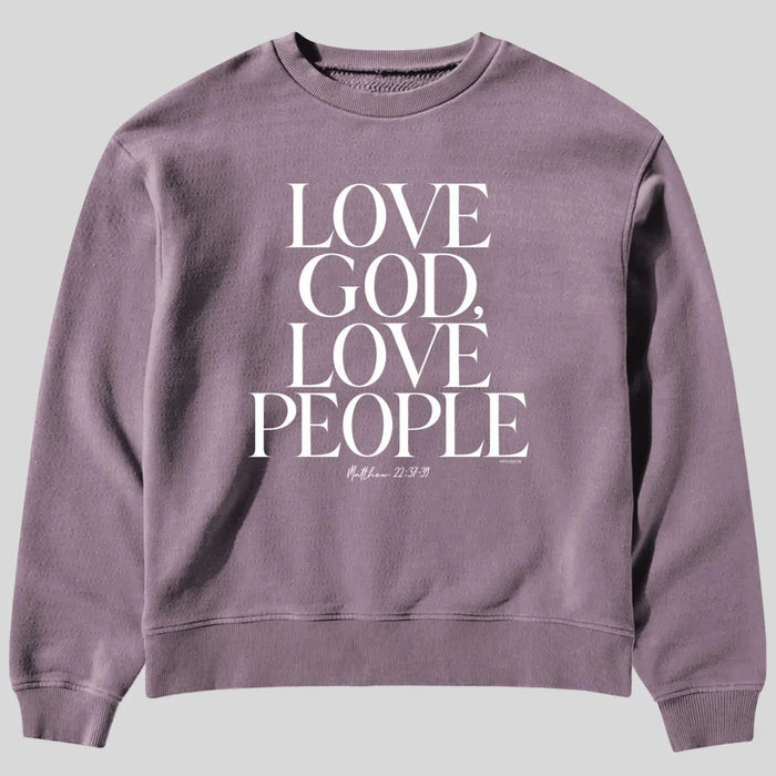 Love God Love People Boxy Crew Fleece Medium