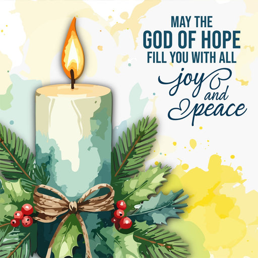 Joy & Peace Candle Christmas Cards (Pack Of 10)