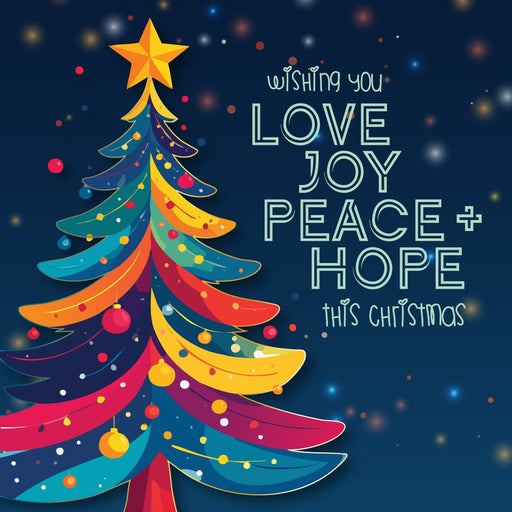 Love Joy Peace Christmas Cards (Pack Of 10)