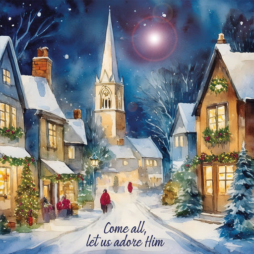 O'Come, Let Us Adore Him Christmas Cards (Pack Of 10)