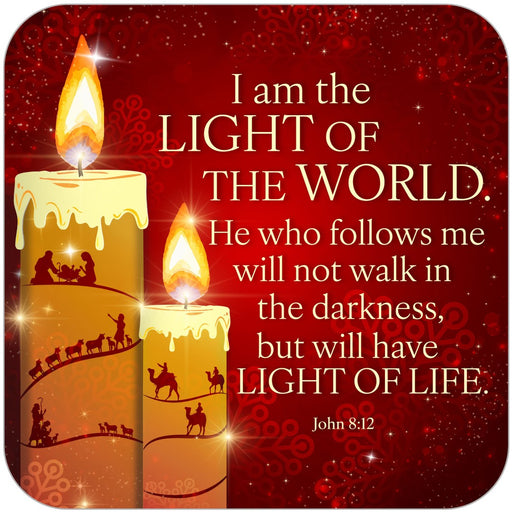 I Am The Light Christmas Coaster