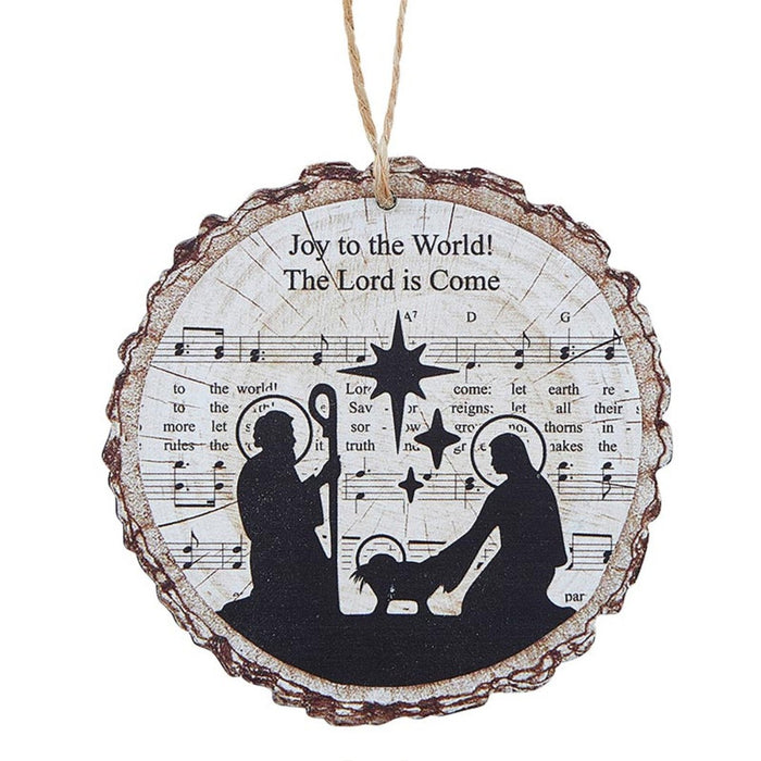 Joy To The World Wood Slice Ornament