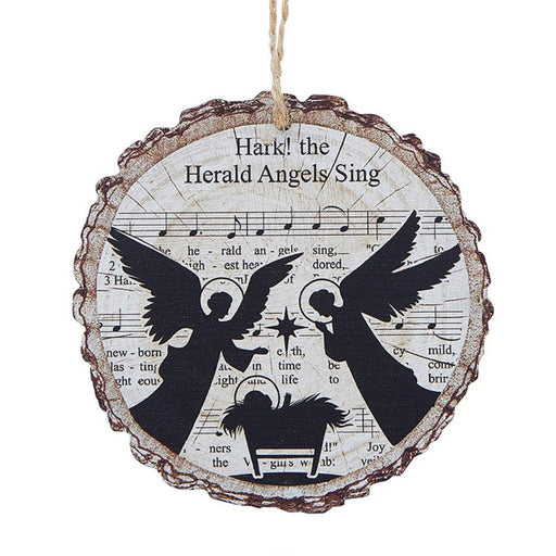 Hark The Herald Angels Sing Wood Slice Ornament