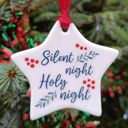 Mini Ceramic Tree Decoration: Silent Night