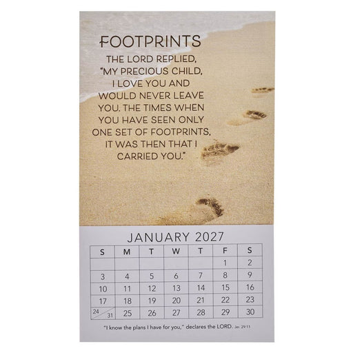 2027 Mini Magnet Calendar: Footprints
