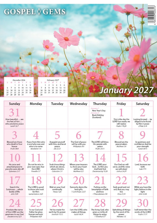 2027 Calendar: Gospel Gems A4