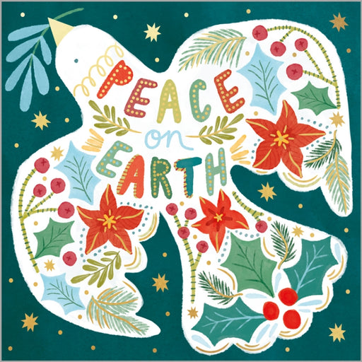 Christmas Cards Square: Peace On Earth Dove (Pack Of 4)