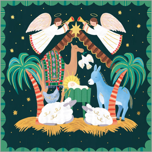 Christmas Cards Square: Nativity (Pack Of 4)