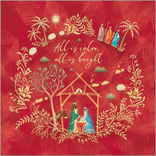 Christmas Cards Square: All Is Calm All Is Bright (Pack Of 4