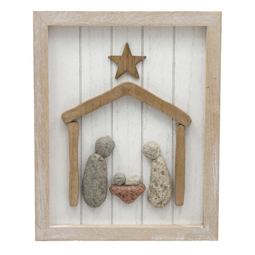 Pebble Nativity Plaque