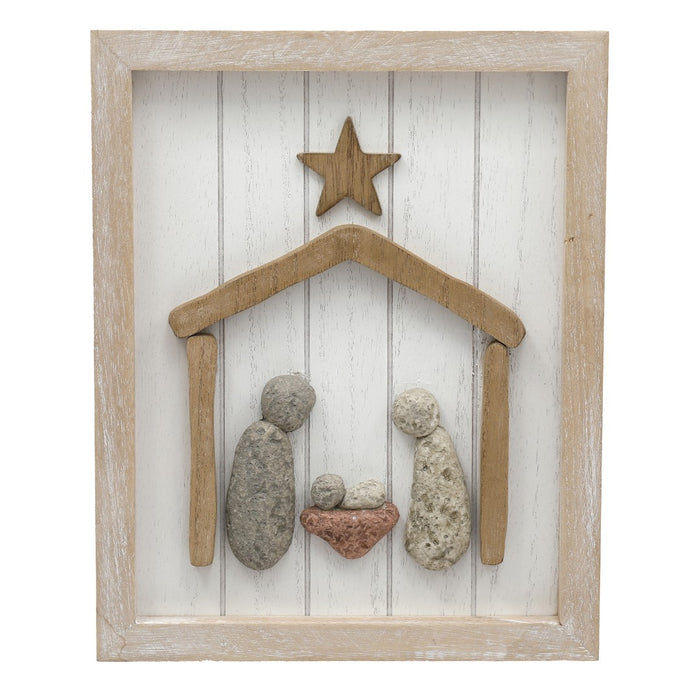 Pebble Nativity Plaque