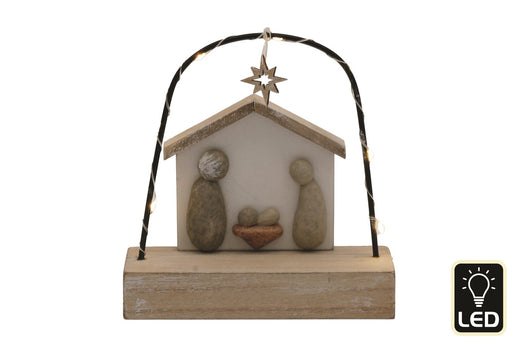Pebble Nativity Led Decoration