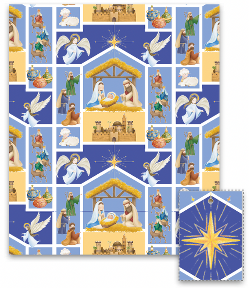 Gift Wrap: Nativity (4 Pack)
