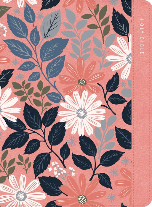 KJV Large Print Compact Reference Bible, Pink Floral Leather